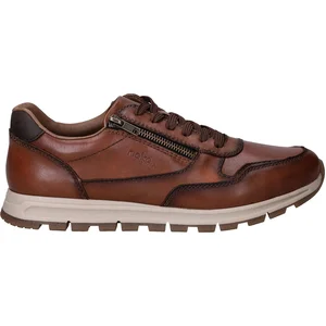 Sneakers cognac plates avec lacets plats marron et zip latéral pas cher
