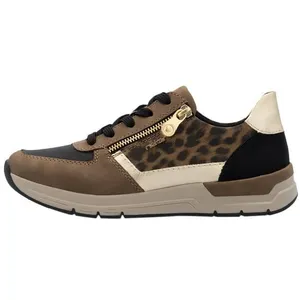 Basket Basse - RIEKER - Gloria - Marron Comb - Lacets et Zip - Confort Exceptionnel