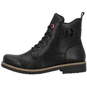 Bottine à Lacets - Rieker - Gumalo - Noir - Talon Plat - Confort Exceptionnel pas cher