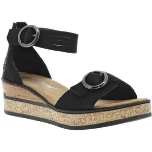 Sandales compensées Rieker 63780-00 femme pas cher