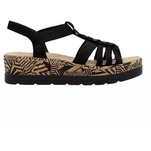 Rieker Sandales noires, noir noir noir, 40 EU pas cher