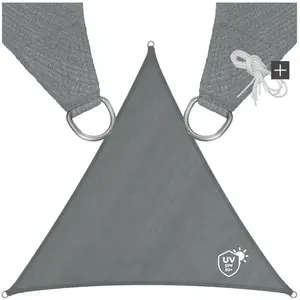 TECTAKE Voile d'ombrage triangulaire, gris pas cher