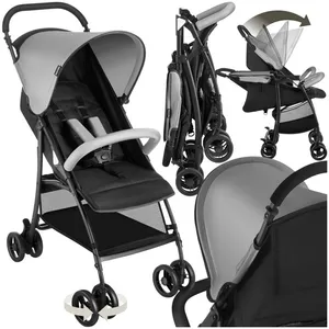 TECTAKE Poussette pliable EMMA avec harnais à 5 points frein et arceau de sécurité