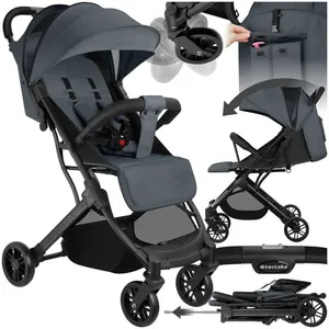 tectake® - Buggy kinderwagen Finn - Lichtgewicht plooibuggy - Inklapbaar en met opvouwbare kap - Draagkracht 15kg - Antraciet