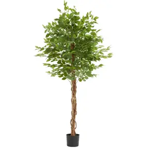 FLEUR-PLANTE ARTIFICIELLE - TECTAKE - Ficus artificiel FIDA à l'aspect naturel avec beaucoup de volume entretien facile - 180 cm pas cher