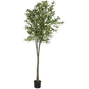 Plante artificielle - TECTAKE -  Olivier artificiel OLEAND à l'aspect naturel très volumineux entretien facile - Hauteur 210 cm pas cher