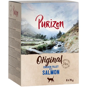 Purizon Adult 6 x 70 g pour chat - sans céréales - filet de poulet, saumon pas cher