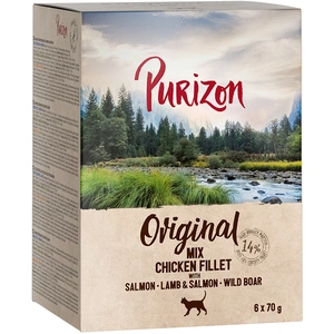 Purizon Adult 6 x 70 g pour chat - sans céréales - lot mixte (3 saveurs) pas cher