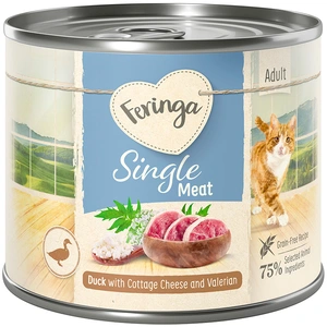 Feringa Single Meat Menus 6 x 200 g pour chat - canard, cottage cheese, valériane pas cher