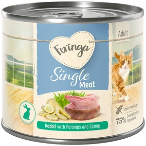 Feringa Single Meat Menus 6 x 200 g pour chat - lapin, panais, menthe à chat pas cher