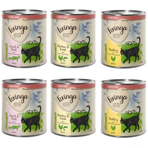 Offre d'essai Feringa Classic Meat Menu 6 x 800 g pour chat Lot mixte I : volaille, agneau & lapin, poulet & truite pas cher
