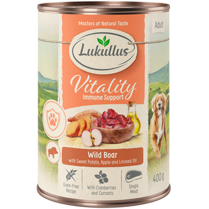 Lukullus Vitality Système immunitaire sanglier pour chien (sans céréales) - 6 x 400 g pas cher