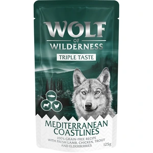 Wolf of Wilderness "Triple Taste" 12 x 125 g pour chien Mediterranean Coastlines - agneau, poulet, truite pas cher