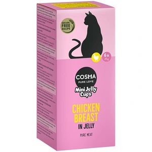 6x25g poitrine de poulet Mini Jelly Cups Cosma Friandises pour chat pas cher
