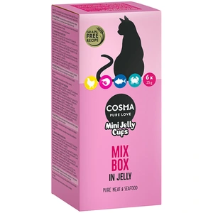 6x25g lot mixte Mini Jelly Cups Cosma Friandises pour chat pas cher