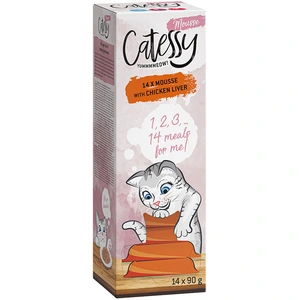 Catessy Mousse 14 x 90 g pour chat - foie de poulet pas cher