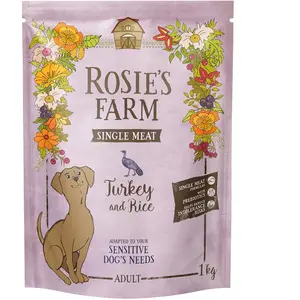 1kg Rosie's Farm Single Meat Adult dinde avec riz nourriture sèche pour chats pas cher