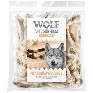 Wolf of Wilderness Oreilles de lapin avec poils pour chien - 400 g pas cher