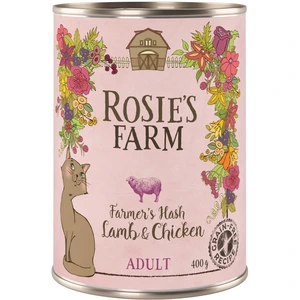6x400g Adult agneau, poulet Rosie's Farm - Pâtée pour chat pas cher