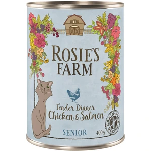 6x400g Senior Senior poulet, saumon Rosie's Farm - Pâtée pour chat pas cher