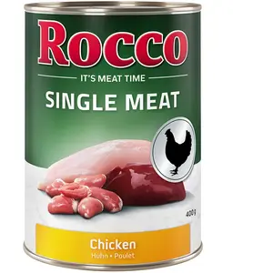 Rocco Single Meat 6 x 400 g pour chien poulet pas cher