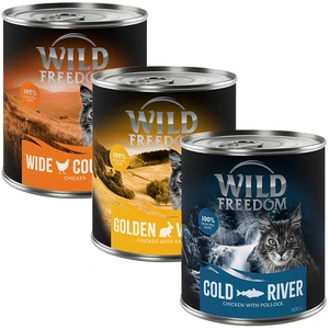 Wild Freedom Adult 6 x 800 g -  sans céréales pour chat - lot mixte (2 x poulet, 2 x colin, 2 x lapin) pas cher