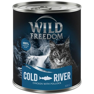 Wild Freedom Adult 6 x 800 g -  sans céréales pour chat - Cold River - colin, poulet pas cher