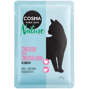 6x50g Cosma Nature poulet, jambon de poulet - Pâtée pour chat pas cher