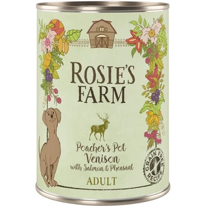 6x400g Rosie's Farm Adult gibier, faisan, saumon - Pâtée pour chien pas cher