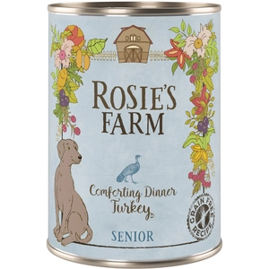 6x400g Senior Senior dinde Rosie's Farm - Pâtée pour chien pas cher