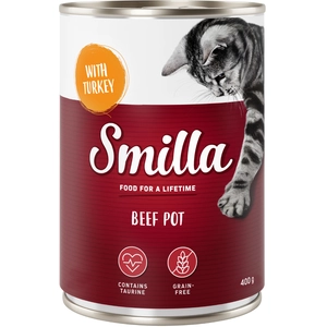 6x400g Smilla boeuf, dinde - Pâtée pour chat pas cher