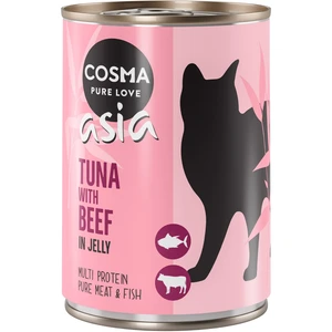 6x400g Cosma Thai/Asia en gelée thon, boeuf - Pâtée pour chat pas cher
