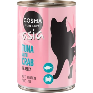6x400g Cosma Thai en geléethon & crabe - Pâtée pour chat pas cher