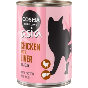 6x400g Cosma Thai/Asia en gelée poulet, foie de poulet - Pâtée pour chat pas cher