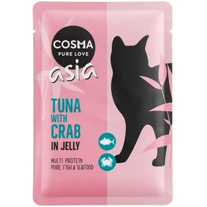 6x100g Cosma Thai/Asia en gelée thon, crabe - Pâtée pour chat pas cher