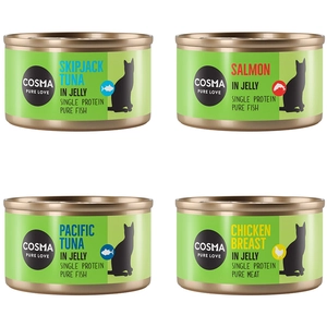 6x85g mixte Cosma Original en gelée lot 4 saveurs - Pâtée pour chat pas cher