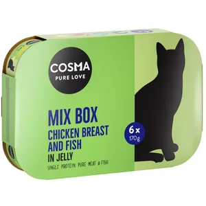6x170g Cosma Original en gelée lot 4 saveurs - Pâtée pour chat pas cher