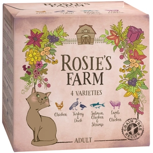 4x100g lot mixte (4 saveurs) Rosie's Farm Adult Pâtée pour chat pas cher