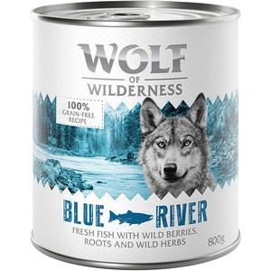 6x800g Blue River, poisson Wolf of Wilderness - Pâtée pour chien pas cher
