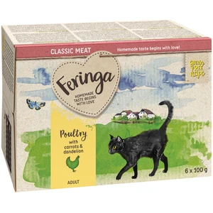 6x100g Feringa Classic Meat Menu volaille - Pâtée pour chat pas cher