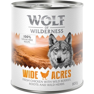 6x800g Wide Acres, poulet Wolf of Wilderness - Pâtée pour chien pas cher