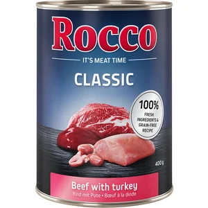 6x400g Rocco Classic boeuf, dinde - Pâtée pour chien pas cher