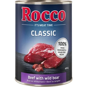 6x400g Rocco Classic boeuf, sanglier - Pâtée pour chien pas cher