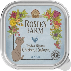 16x100g Senior poulet, saumon Rosie's Farm - Pâtée pour chat pas cher