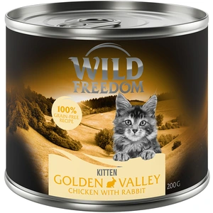 6x200g Kitten Golden Valley lapin, poulet Wild Freedom - Pâtée pour chaton pas cher