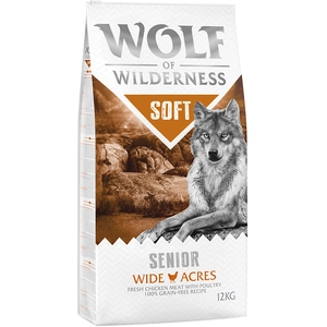 12kg SENIOR Soft Wide Acres, poulet Wolf of Wilderness - Croquettes pour chien + 2kg offerts ! pas cher