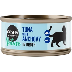 6x70g Cosma Nature thon, anchois - Pâtée pour chat pas cher