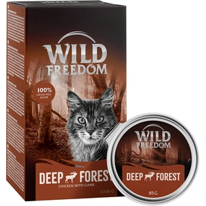 6x85g Adult Deep Forest gibier, poulet Wild Freedom - Pâtée pour chat pas cher