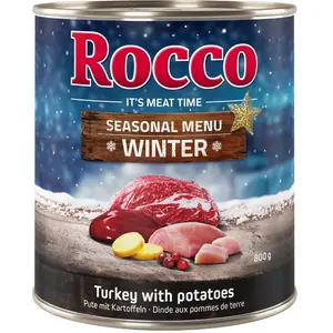 6x800g Édition limitée Rocco Menu d'hiver boeuf, dinde, pommes de terre - Pâtée pour chien pas cher