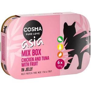 6x170g Cosma Thai/Asia en gelée lot 3 saveurs fruits - Pâtée pour chat pas cher